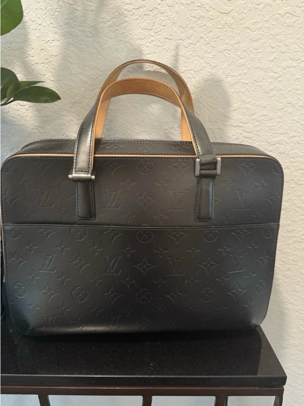 Louis Vuitton Monogram Matte Malden Business Briefcase+Wallet Excellent Cond